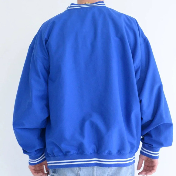 VTG 90S Holloway Blue Embroidered Salem V Neck Windbreaker  Pullover Jacket 2XL - Picture 2 of 10